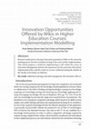 Research paper thumbnail of Innovation Opportunities Offered by Wikis in Higher Education Courses: Implementation Modelling