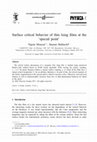 Research paper thumbnail of Surface critical behavior of thin Ising films at the 'special point'