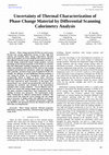 Research paper thumbnail of Uncertainty of Thermal Characterization of Phase Change Material by Differential Scanning Calorimetry Analysis