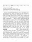 Research paper thumbnail of Product Preference Differences of High and Low Ethnocentric Consumers in Georgia