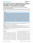 Research paper thumbnail of Low Frequency Variants, Collapsed Based on Biological Knowledge, Uncover Complexity of Population Stratification in 1000 Genomes Project Data