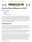 Research paper thumbnail of Reflections on CHI 97