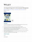 Research paper thumbnail of An Integrated Approach to Environmental Management