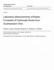 Research paper thumbnail of LABORATORY MEASUREMENTS OF ELASTIC CONSTANTS OF CARBONATE ROCKS FROM SOUTHWESTERN OHIO1