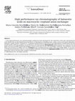 Research paper thumbnail of High performance ion chromatography of haloacetic acids on macrocyclic cryptand anion exchanger