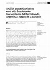 Research paper thumbnail of Análisis arqueofaunísticos en el sitio San Antonio 1 (curso inferior del río Colorado, Argentina): estado de la cuestión