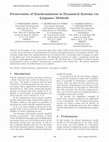 Research paper thumbnail of Preservation of Synchronization in Dynamical Systems via Lyapunov Methods