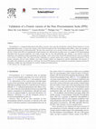 Research paper thumbnail of Validation of a French version of the Pure Procrastination Scale (PPS)