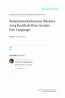 Research paper thumbnail of Budziszewska Hansen Bilewicz 2014 Backlash Over Gender-Fair Language