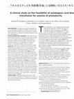 Research paper thumbnail of A clinical study on the feasibility of autologous cord blood transfusion for anemia of prematurity