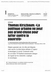 Research paper thumbnail of "La politique urbaine ne peut pas grand-chose pour lutter contre la pauvreté"