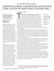 Research paper thumbnail of Entrepreneurial Search: Growing from a monopoly situation (Case study of Med-Eng Systems Inc.)