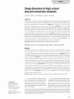 Research paper thumbnail of Sleep disorders in highschool and pre-university students