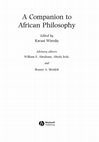 Research paper thumbnail of A Companion to African Philosophy