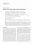 Research paper thumbnail of Time in care for older people living in nursing homes