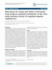 Research paper thumbnail of Alternatives for nitrate and nitrite in fermented meat products: potential contribution of the nitric oxide synthase activity of coagulase-negative staphylococci