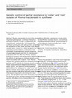 Research paper thumbnail of Genetic control of partial resistance to ‘collar’ and ‘root’ isolates of Phoma macdonaldii in sunflower