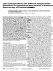 Research paper thumbnail of Light Leakage Effects with Different Sample Holder Geometries in Quantitative Near-Infrared Transmission Spectroscopy of Pharmaceutical Tablets