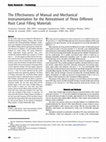 Research paper thumbnail of The Effectiveness of Manual and Mechanical Instrumentation for the Retreatment of Three Different Root Canal Filling Materials