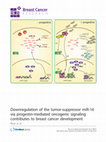 Research paper thumbnail of Downregulation of the tumor-suppressor miR-16 via progestin-mediated oncogenic signaling contributes to breast cancer development