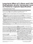 Research paper thumbnail of Long-term effect of 1-piece and 3-piece hydrophobic acrylic intraocular lens on posterior capsule opacification: a randomized trial