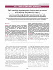 Research paper thumbnail of Early cognitive development in children born to women with epilepsy: A prospective report