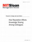 Research paper thumbnail of How reputation affects knowledge sharing among colleagues