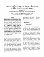 Research paper thumbnail of Adaptation techniques for intrusion detection and intrusion response systems