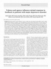 Research paper thumbnail of Valence and agency influence striatal response to feedback in patients with major depressive disorder