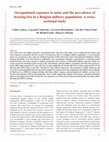 Research paper thumbnail of Occupational exposure to noise and the prevalence of hearing loss in a Belgian military population: A cross-sectional study