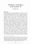 Research paper thumbnail of Abrahamic symbolisms of the number 72