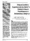 Research paper thumbnail of Ethical conflicts experienced by certified pediatric nurse practitioners in ambulatory settings