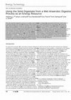 Research paper thumbnail of Using the Solid Digestate from a Wet Anaerobic Digestion Process as an Energy Resource