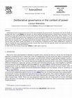 Research paper thumbnail of Deliberative governance in the context of power