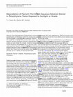 Research paper thumbnail of Degradation of Fipronil (Termidor®) in Aqueous Solution Stored in Polyethylene Tanks Exposed to Sunlight or Shade