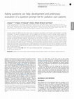 Research paper thumbnail of Asking questions can help: development and preliminary evaluation of a question prompt list for palliative care patients