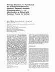 Research paper thumbnail of Primary Structure and Function of the Catecholamine Release Inhibitory Peptide Catestatin (Chromogranin A344− 364): Identification of Amino Acid Residues Crucial …