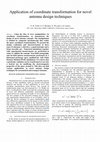 Research paper thumbnail of Application of coordinate transformation for novel antenna design techniques