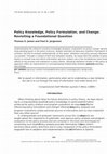 Research paper thumbnail of Thomas E. James and Paul D. Jorgensen, "Policy Knowledge, Policy Formulation, and Change: Revisiting a Foundational Question." Policy Studies Journal 37:1 (2009), 141-162.