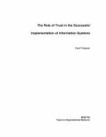 Research paper thumbnail of The Role of Trust in the Successful Implementation of Information Systems