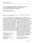 Research paper thumbnail of The 1708 Manosque earthquake (France): A reading of its archaeological traces as a contribution to estimate the effects on buildings