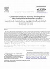 Research paper thumbnail of Collaborative teacher learning: Findings from two professional development projects