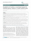 Research paper thumbnail of Acceptance of routine or case-based inquiry for intimate partner violence: a mixed method study