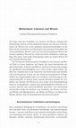 Research paper thumbnail of Weiterlesen: Literatur und Wissen