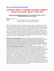 Research paper thumbnail of Contextualizing Ireland’s Same-Sex Marriage Referendum in Irish Literature; NeMLA Convention, CT, March 17-20, 2016; Women’s and Gender Studies Caucus-sponsored Panel