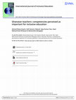 Research paper thumbnail of Ghanaian teachers: competencies perceived as important for inclusive education