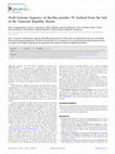 Research paper thumbnail of Draft Genome Sequence of Bacillus pumilus 7P, Isolated from the Soil of the Tatarstan Republic, Russia