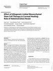 Research paper thumbnail of Effect of Allogeneic Limbal Mesenchymal Stem Cell Therapy in Corneal Healing: Role of Administration Route