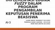 Research paper thumbnail of Implementasi Logika Fuzzy