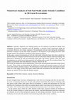 Research paper thumbnail of Numerical Analysis of Soil Nail Walls under Seismic Condition in 3D Form Excavations